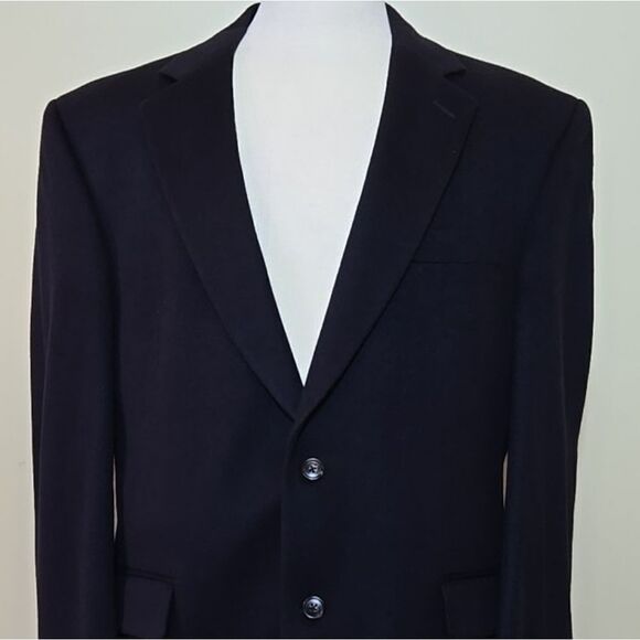 Jos A Bank Cashmere Blazer Jacket Sports Coat Mens 42R Navy Academia Suit Jacket - Picture 5 of 15